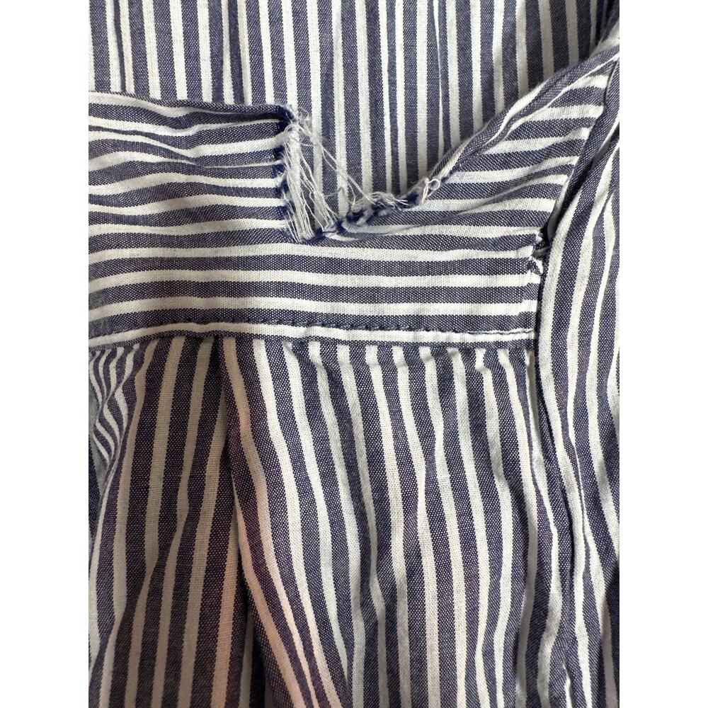 Ann Mashburn Ingrid Shirt Dress Striped Long Sleeve Tie Waist Maxi Blue White M - Picture 5 of 12